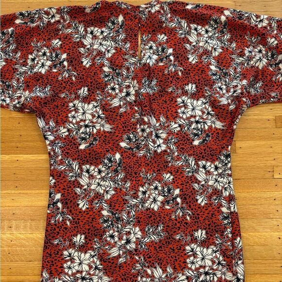 Amanda Uprichard red/white/black cheetah leopard print  floral dress - Picture 2 of 8
